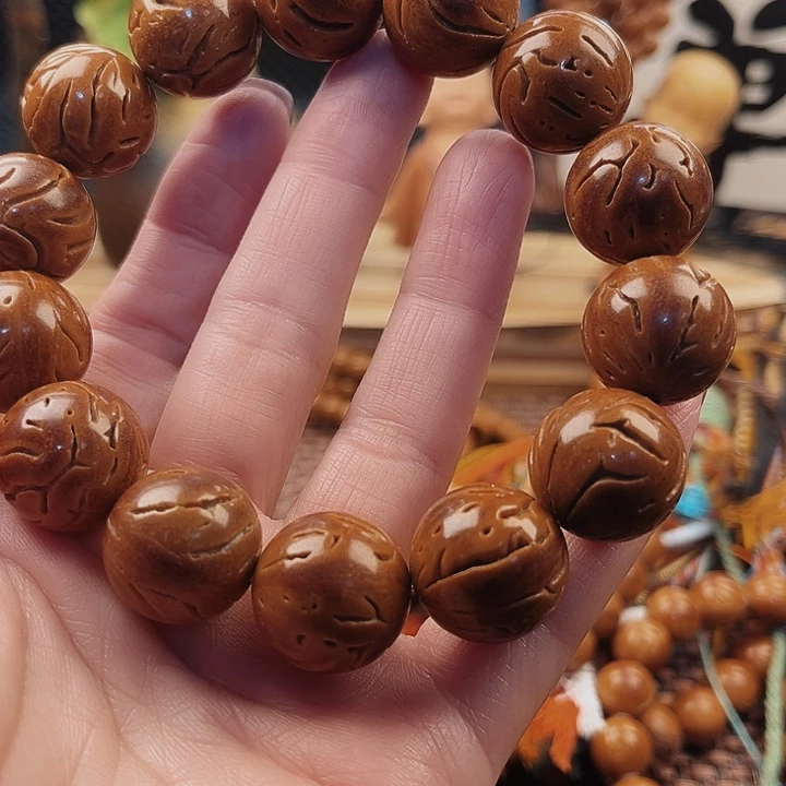 桃核手串木*点17龙纹手串