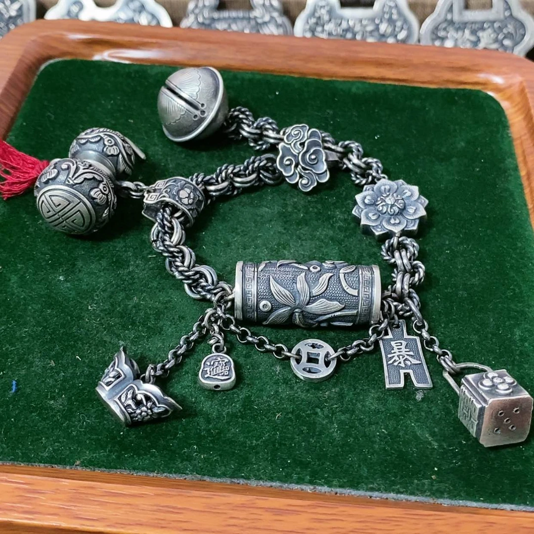 【闪购商品】橄榄核手串/手链复古足银990