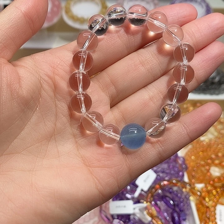 手链未镶嵌水晶天然白水晶手链