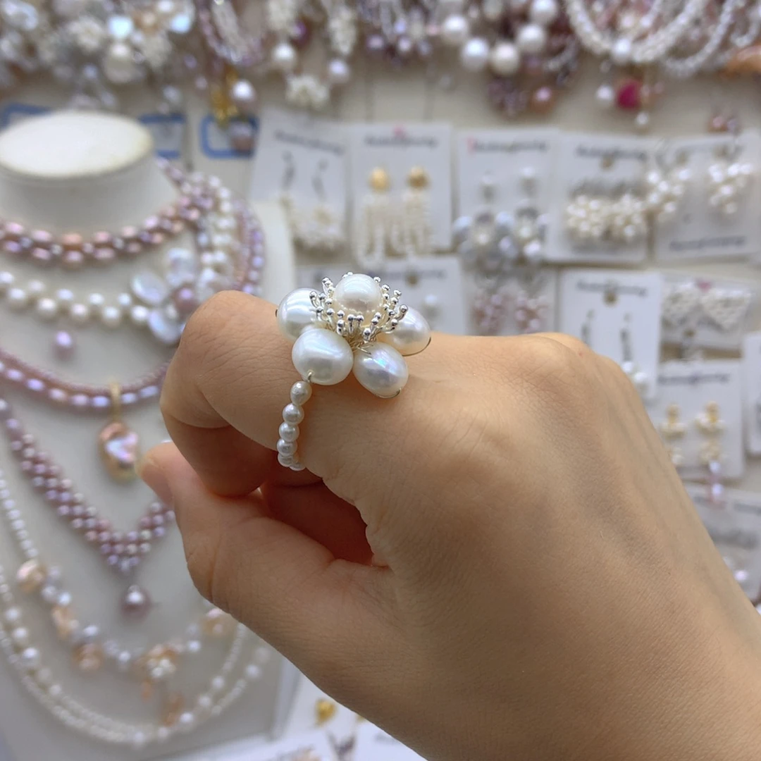 合金淡水珍珠耳饰项链