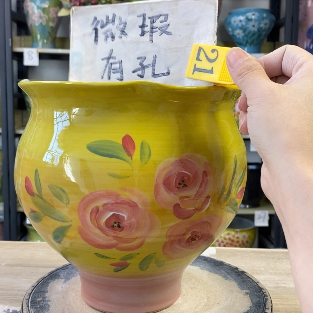 景德镇手工手绘陶瓷花盆