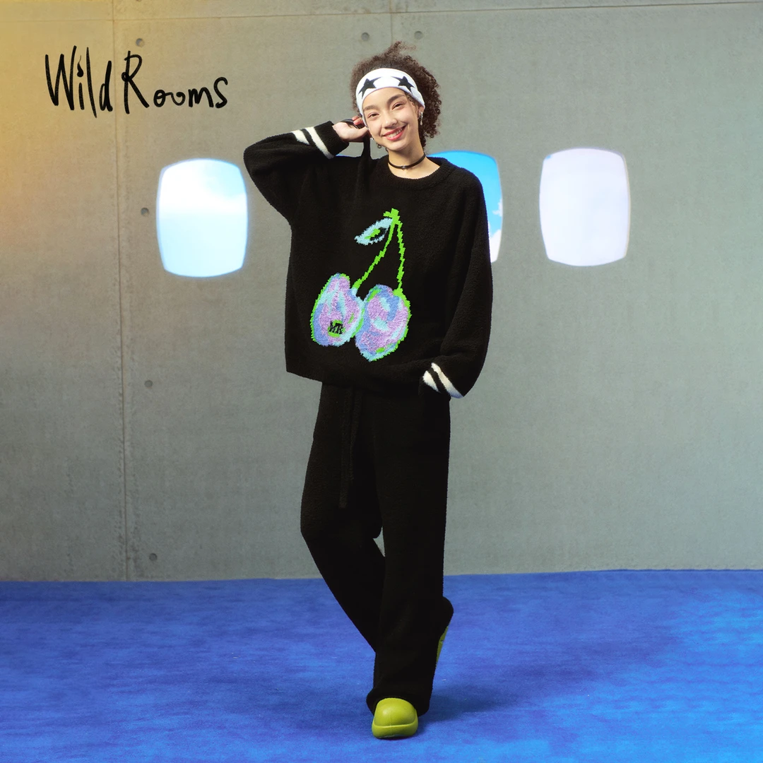 WildRooms任性殷桃宽松家居服睡衣套装慵懒风冬季时尚