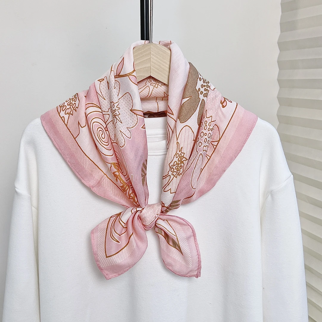 粉色小丝巾2024新款秋冬护颈小围巾女款磁吸围脖高级感防风围脖