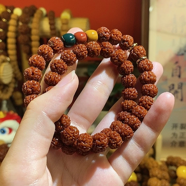 金刚菩提手串105玉化红绿灯双圈