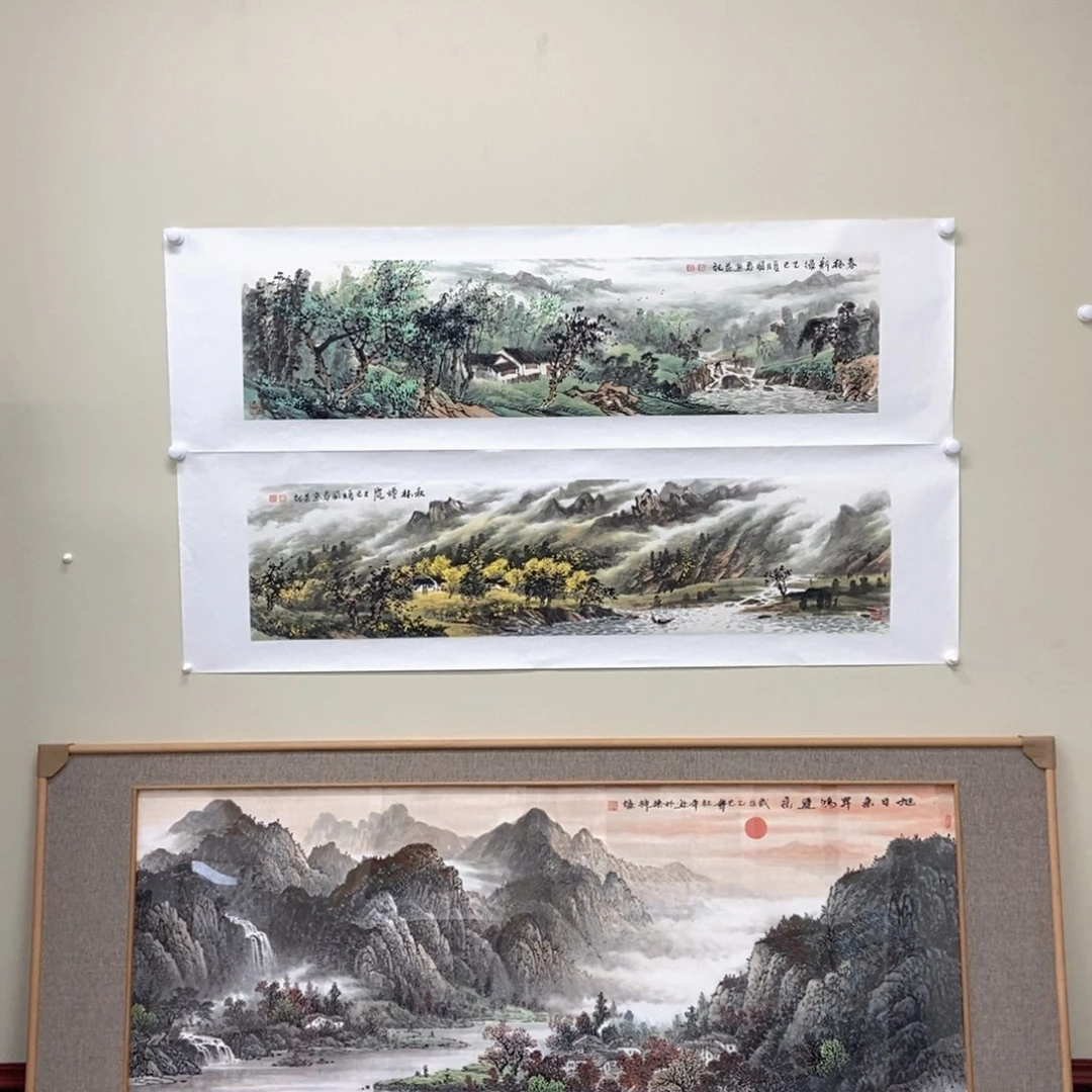 国画韦国春四尺对开春景（单幅）