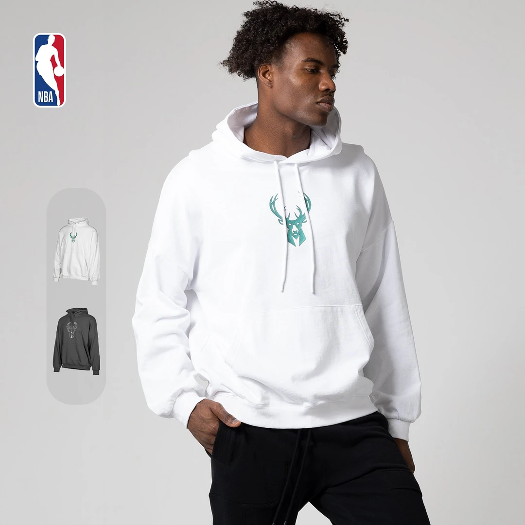 NBA官方雄鹿字母哥炫彩系列秋季情侣运动卫衣休闲连帽长袖套头衫