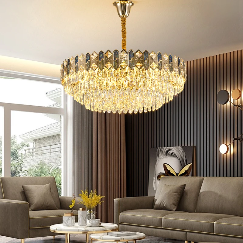 新款美式轻奢水晶吊灯客厅主灯别墅大气创意奢华餐厅主卧室灯具