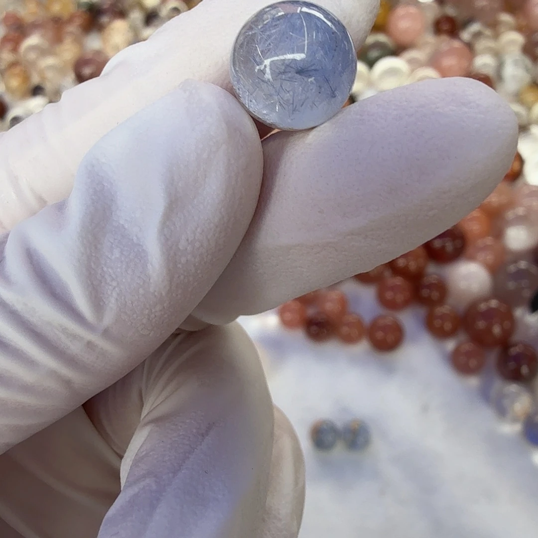 ****奶未镶嵌珠宝半成品水晶蓝线10.8mm定制不退换