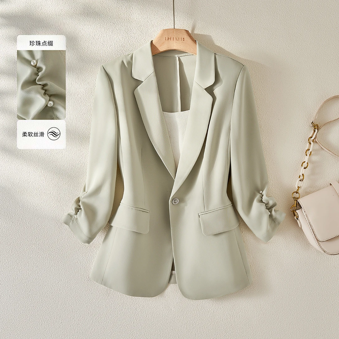 IHIMI/海谧【轻氧】2025年秋季新款女装气质时尚小个子韩版西装外套