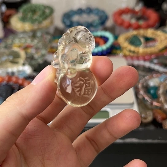 水晶颈饰未镶嵌矿坑葫芦