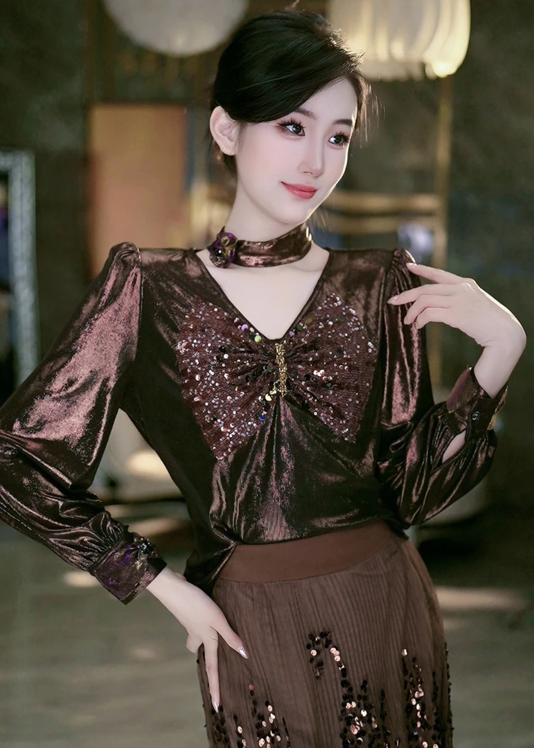 SEJI/瑟纪【雾都美人】法式重工时尚气质上衣