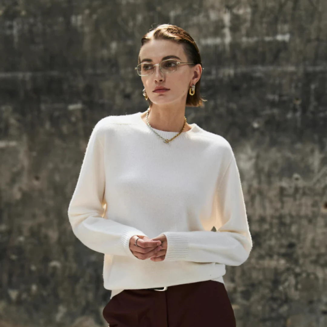 【7SEVEN】一体无缝成衣羊绒羊毛基础圆领时尚修身显瘦打底羊毛衫