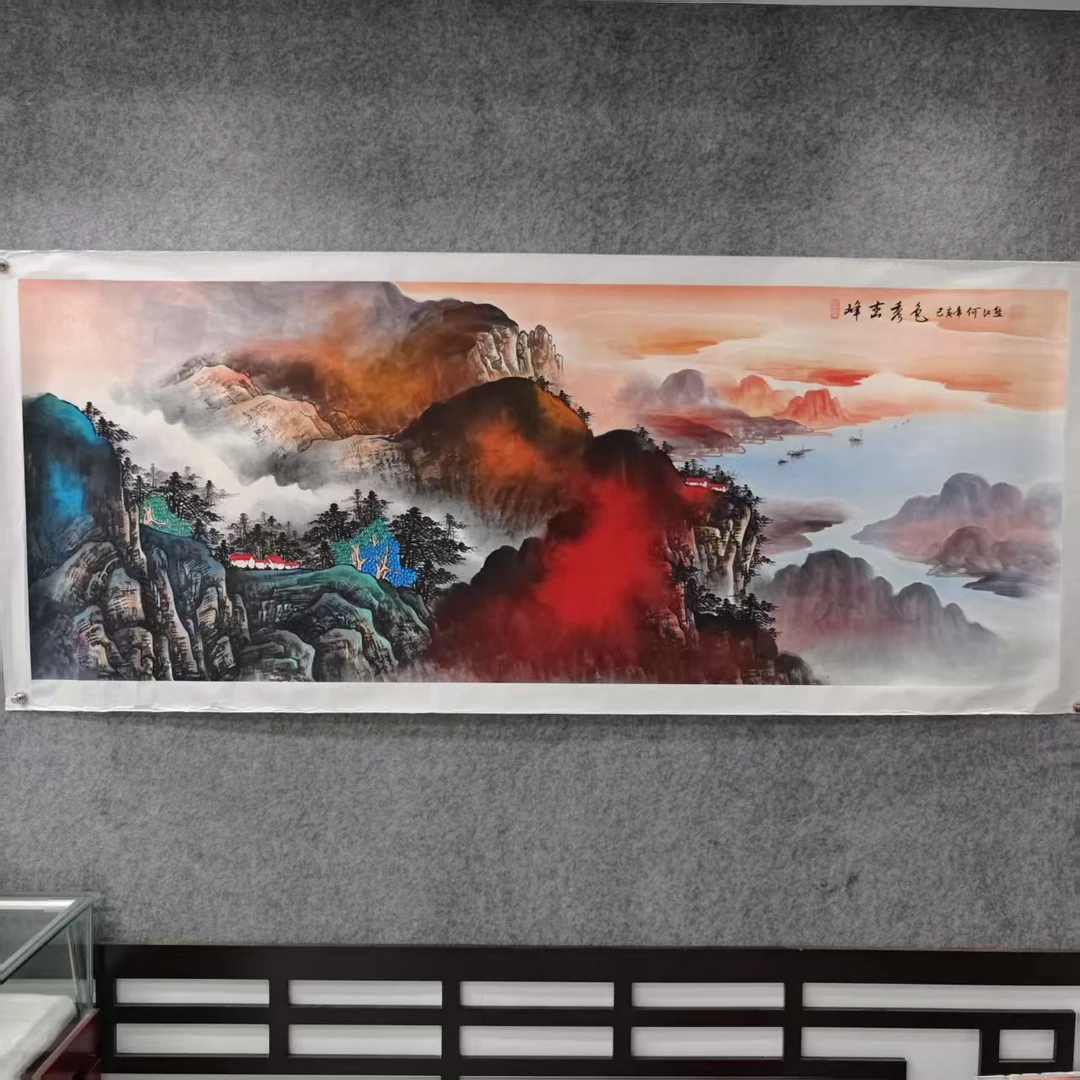 何江熊 国画  六尺《峰峦秀色》
