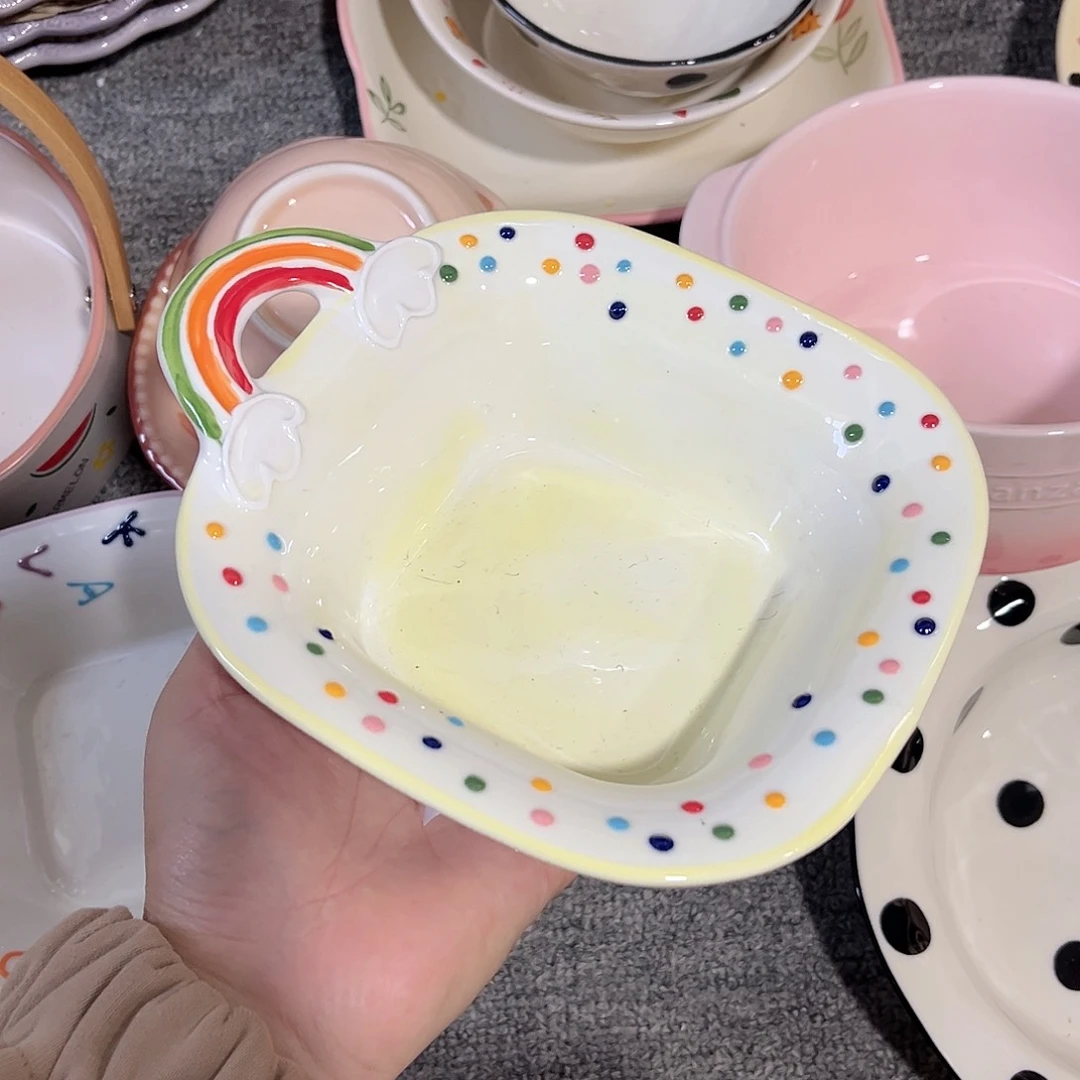 彩虹酸奶碗陶瓷餐具