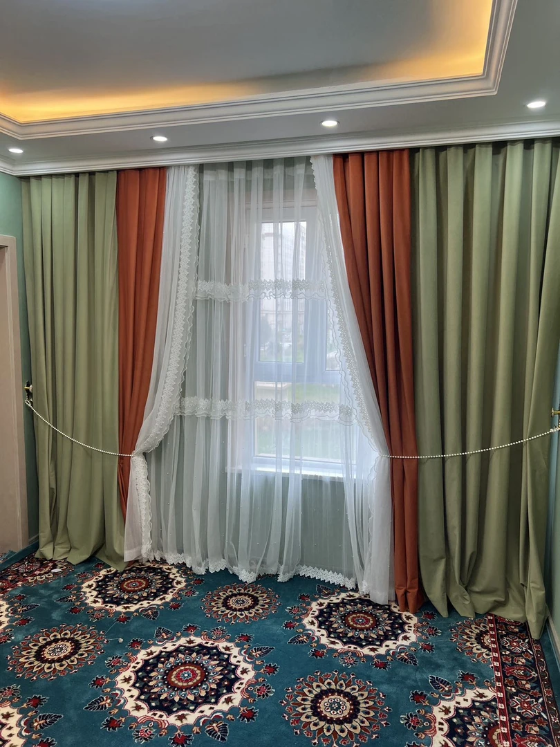 双颜色高级客厅卧室成品窗帘