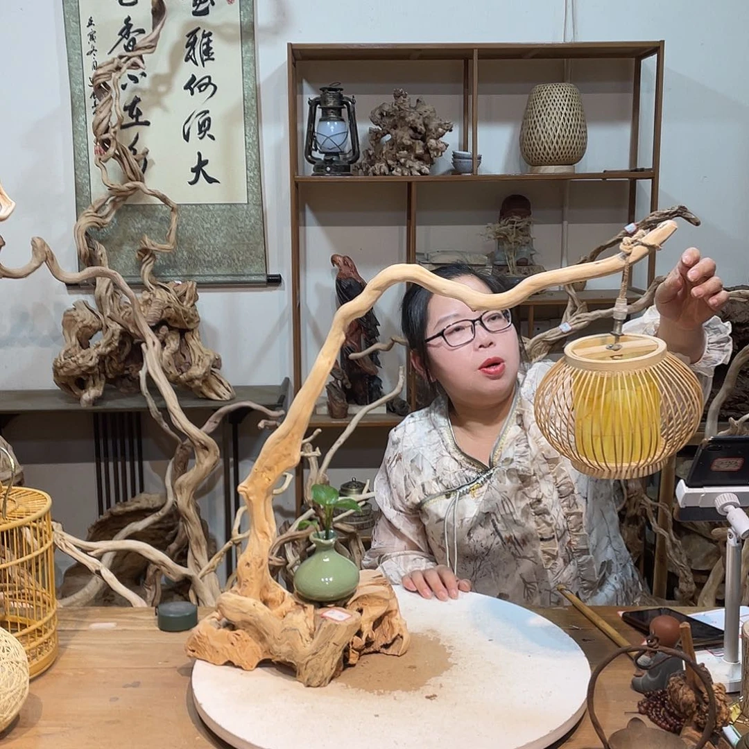 香杉木杜鹃根根艺摆件