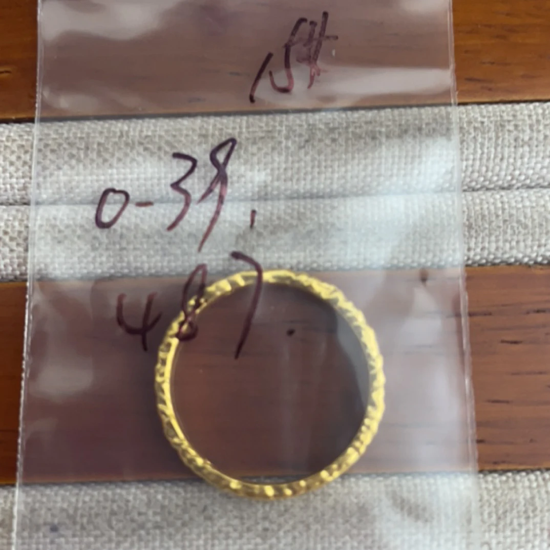 克重0.39 15号 锤纹碎冰冰戒指 足金999