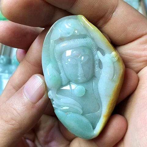 颈饰未镶嵌翡翠福豆豆珠宝翡翠颈饰
