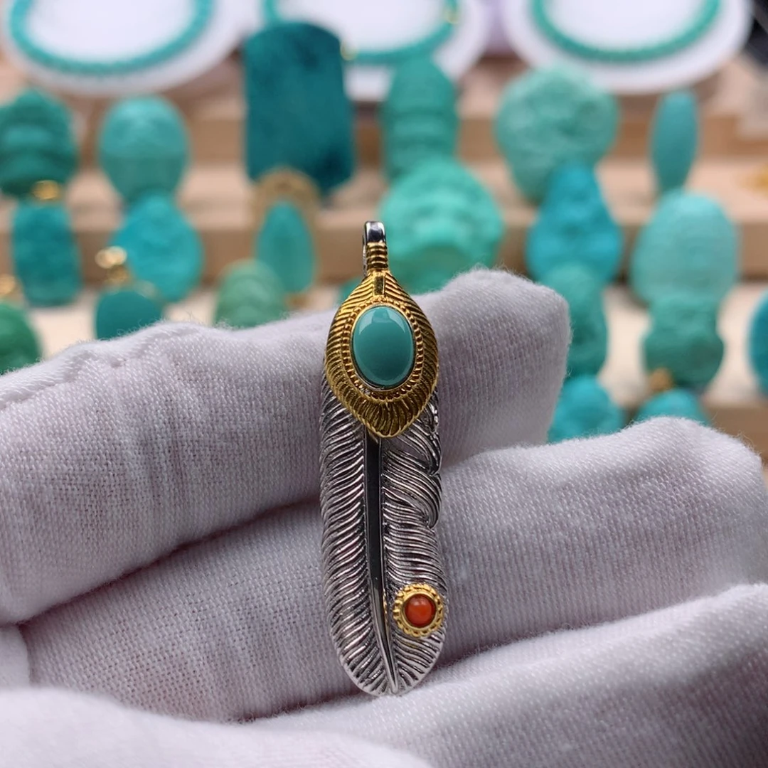 绿松石配饰银S925镶嵌