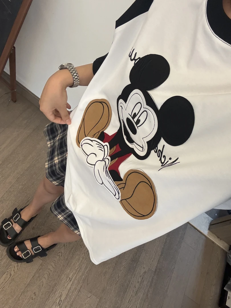 【插肩可爱小米】短袖休闲百搭大码时尚情侣夏季宽松潮流印花圆领