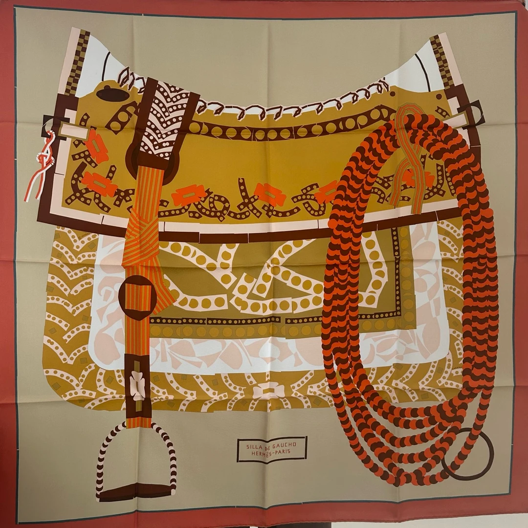 未使用 Hermes/爱马仕 Hermes 90*90丝巾《高乔风格马鞍》