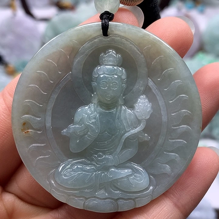 翡翠未镶嵌颈饰大势至菩萨福利