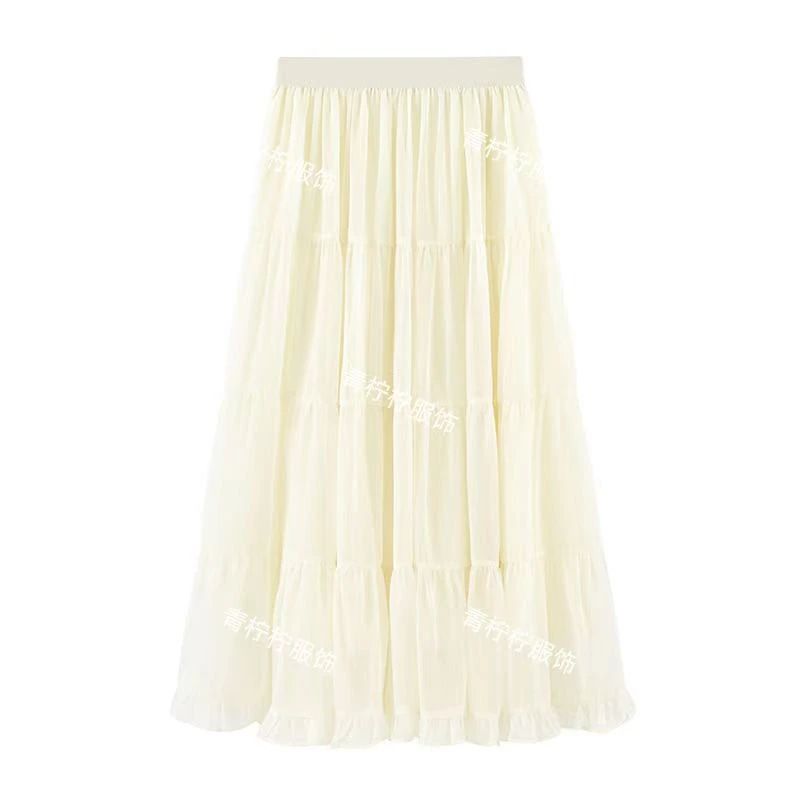 【心动】原创设计夏季新款2025时尚中长款雪纺仙女裙半身裙女C10