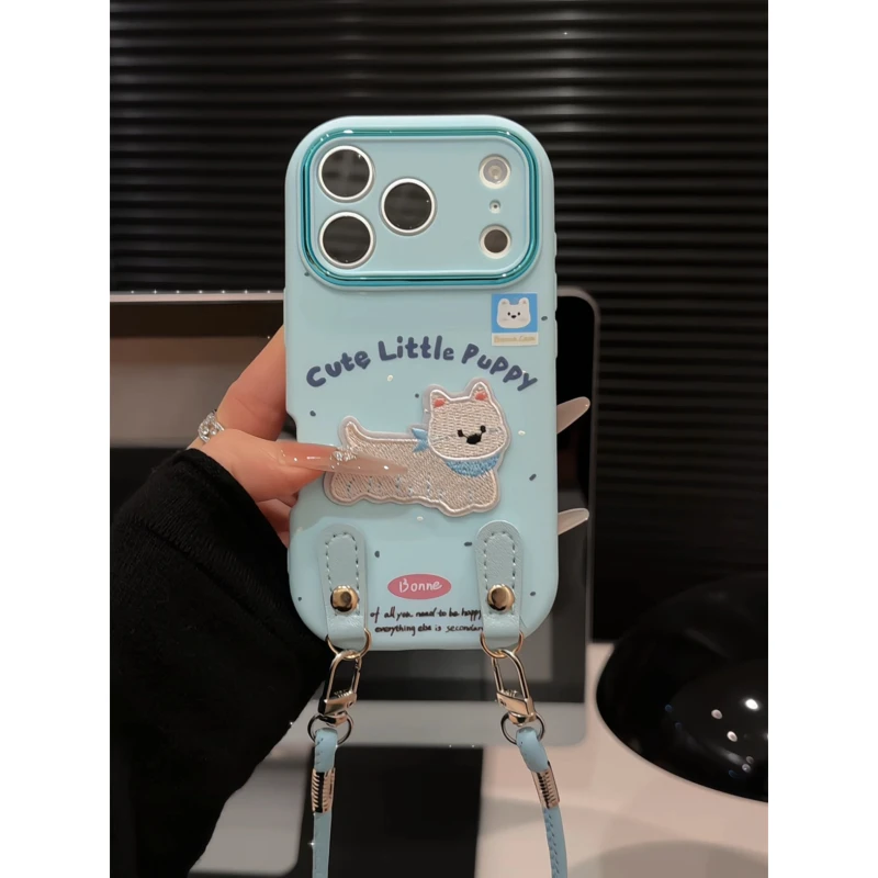 小白狗适用苹果17pro手机壳16pm小胖妹华为p80小众防摔oppo小米15