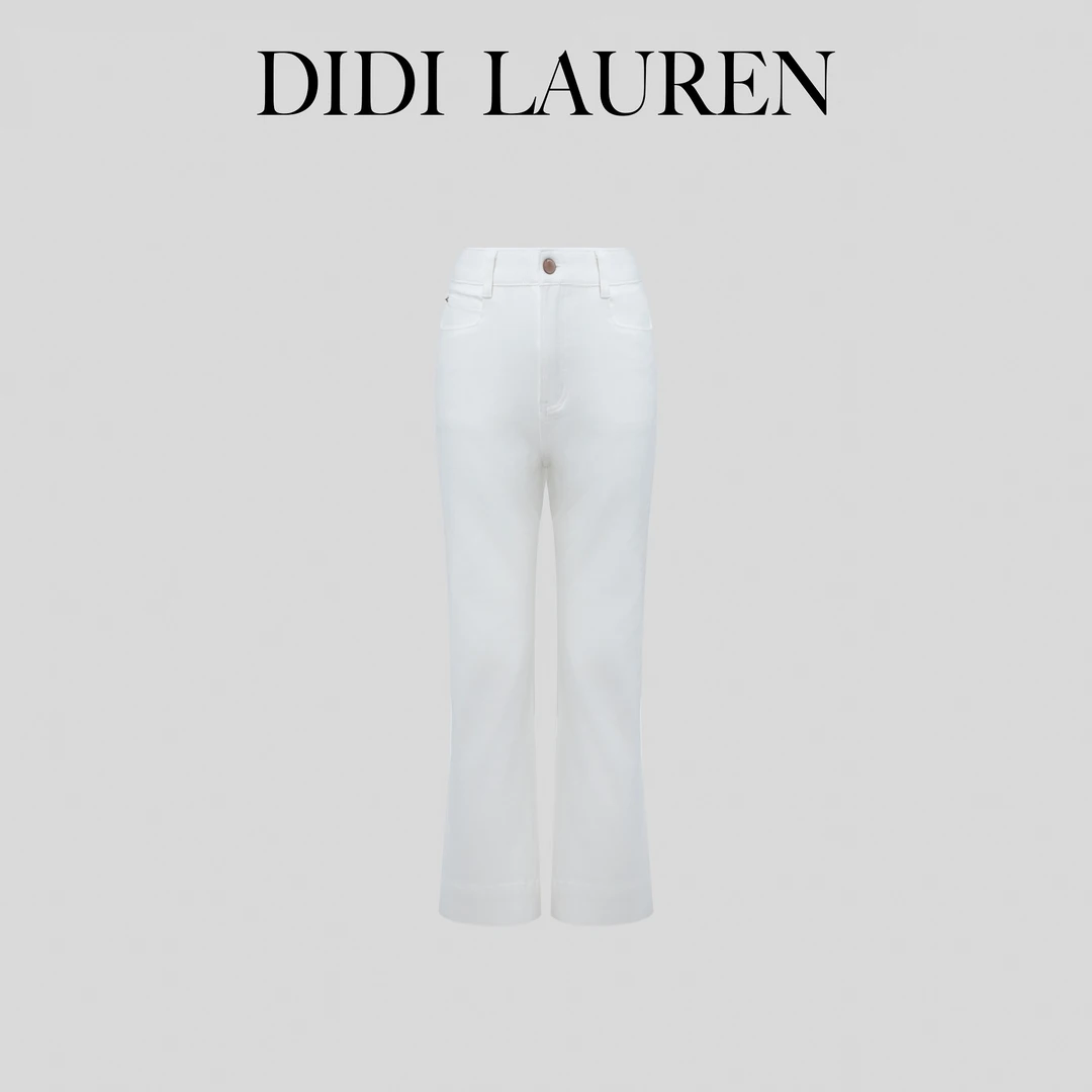 DIDI LAUREN“私家福利款”白色简约百搭牛仔裤
