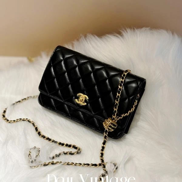 大吉中古/Chanel香奈儿黑金核桃金球woc斜挎包