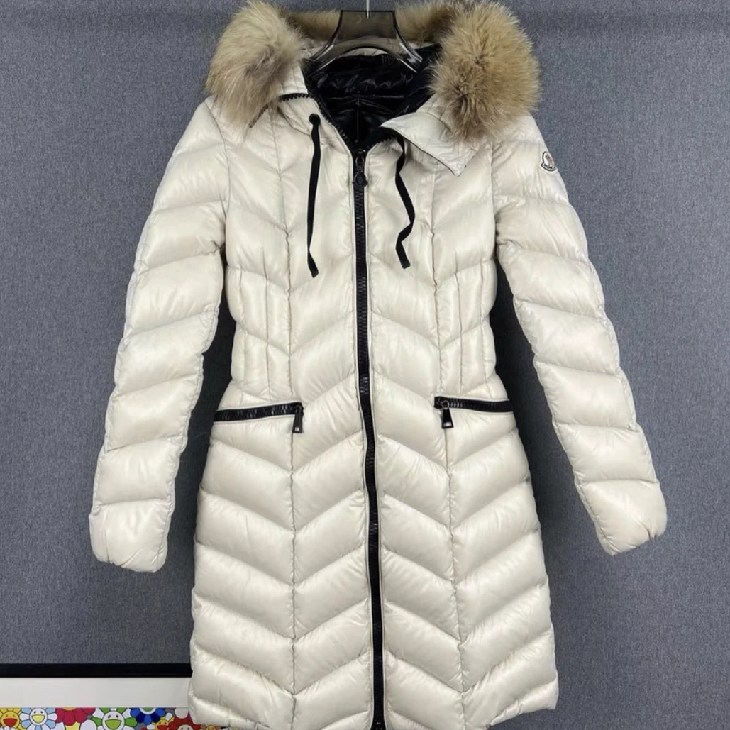 99新 MONCLER 中长款狐狸毛领羽绒服/3码/B01856