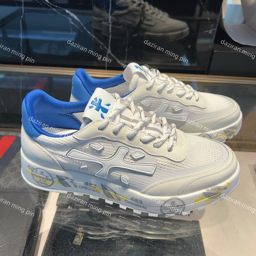 欧货高档斯丹sidan品牌男鞋2025新款百搭潮牌休闲镂空网米字板鞋