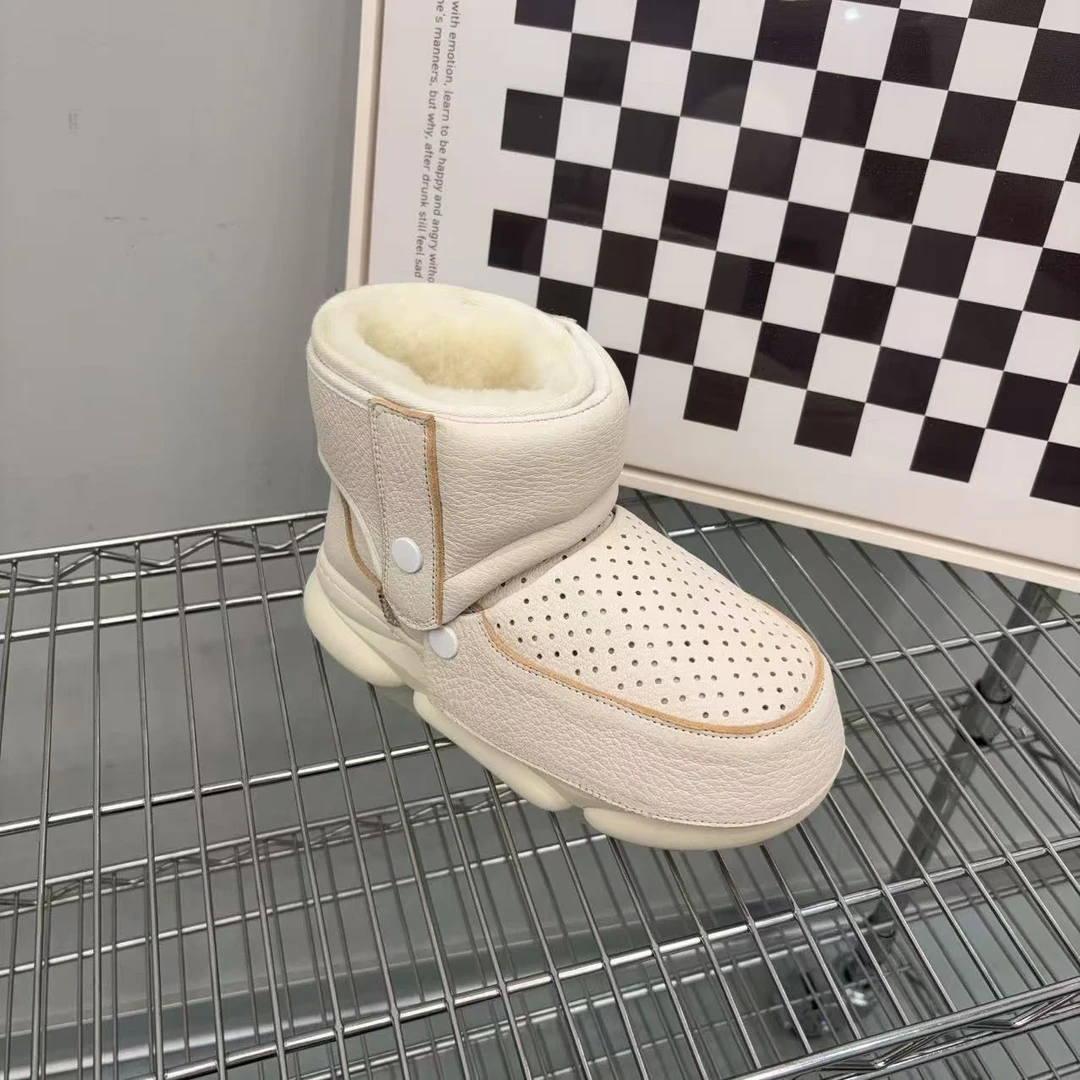 现货D8｜真皮真毛可拆卸“一鞋多穿”雪地靴女｜标准尺码｜5158-1