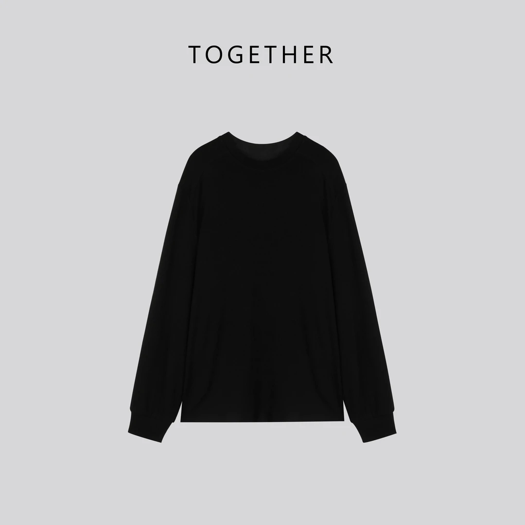 【Together】 · 绿竹 ·  秋季净版圆领休闲百搭长袖T恤W8273
