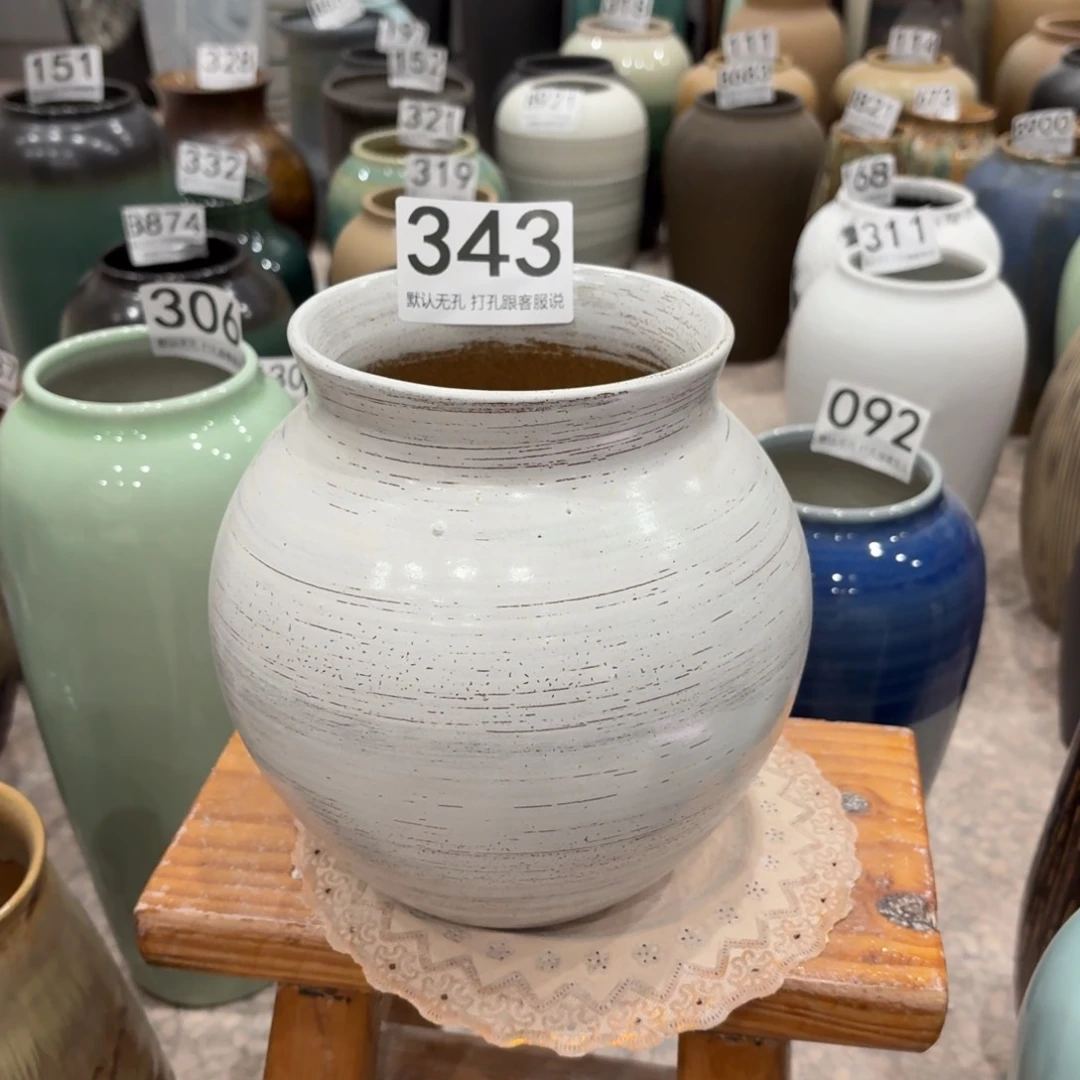 摆件瑕疵343 景德镇陶瓷花瓶高20口11