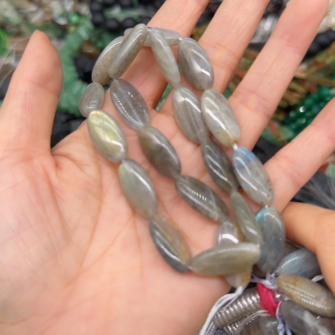 玛瑙/玉髓合金珠宝半成品拉长石10mm一条马眼