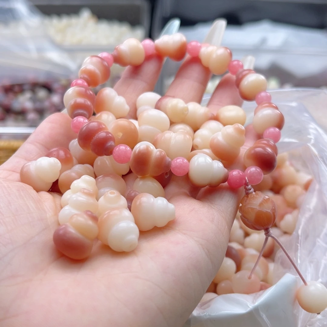 白玉菩提吊坠a12mm/30颗粉飘葫芦