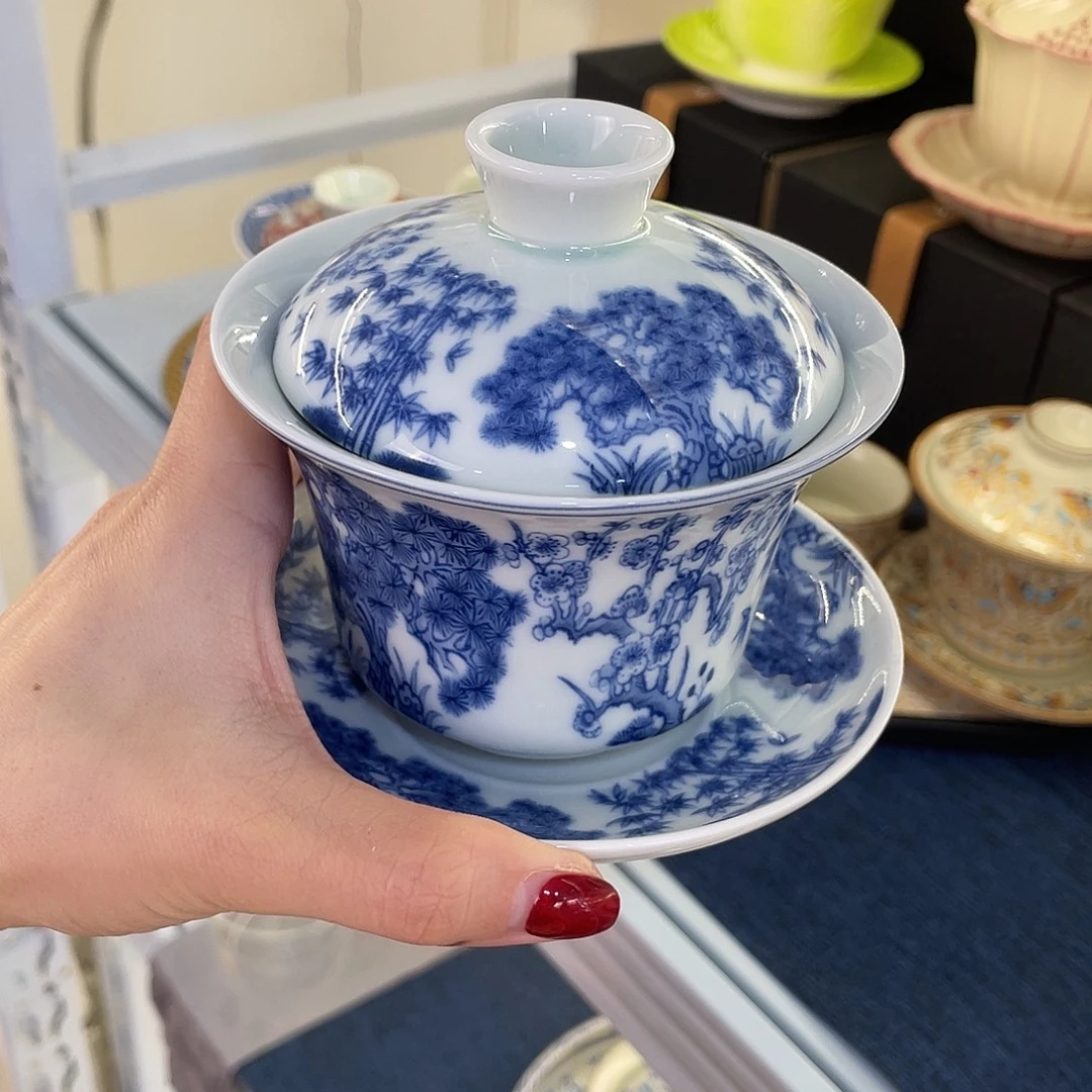 陶景德陶瓷盖碗茶具