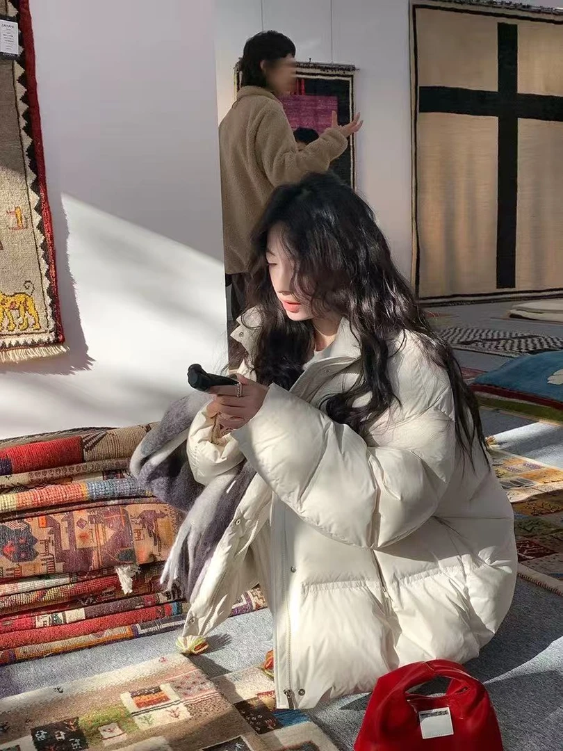 B12-1三色”弹力绳纯色”连帽棉服外套（6532）