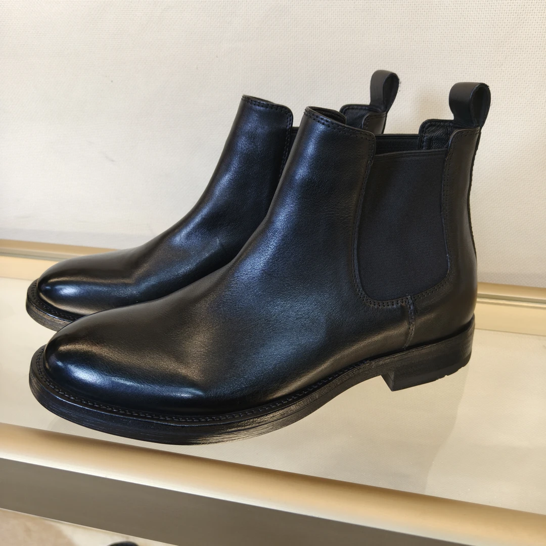 切尔西靴男商务休闲手工真皮大底中帮复古英伦风秋冬短靴