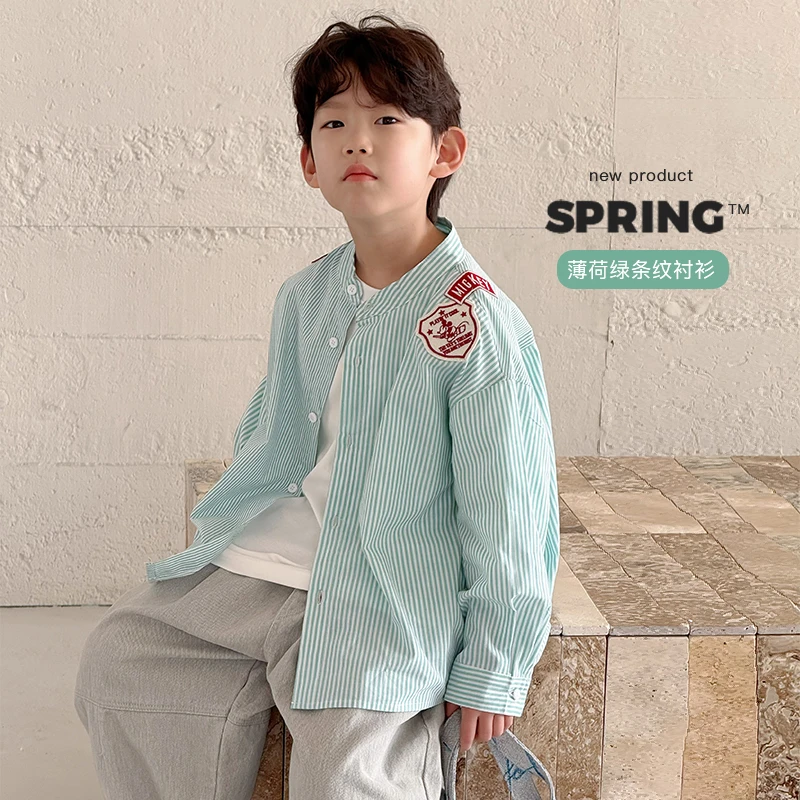【春装新品 薄荷糖】ivan家童装男女童中大童休闲百搭衬衫伍 DZ4542