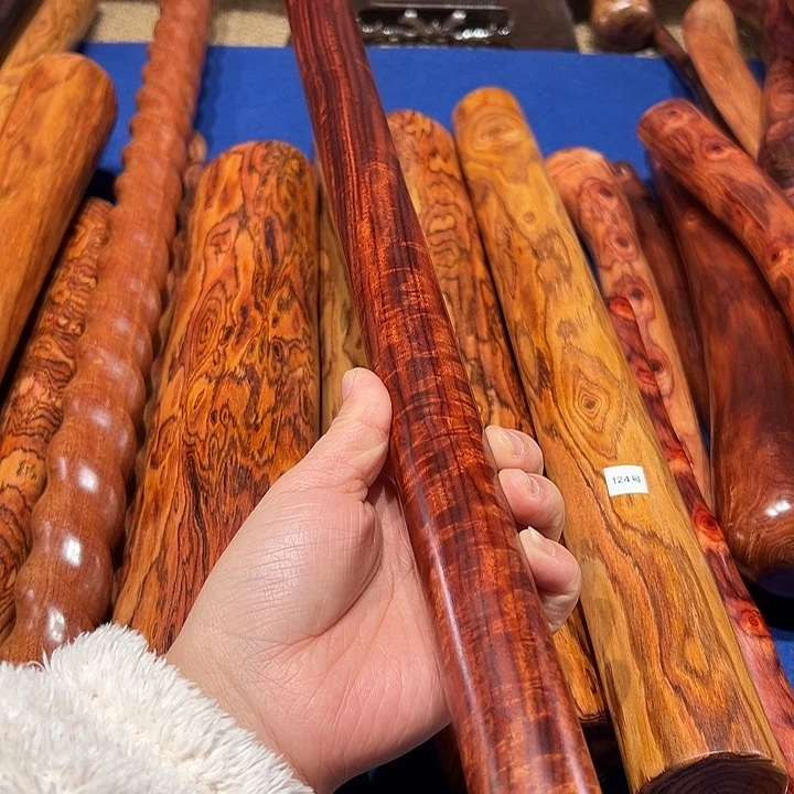 木非洲小叶紫檀木手把玩棍长50.5厘米