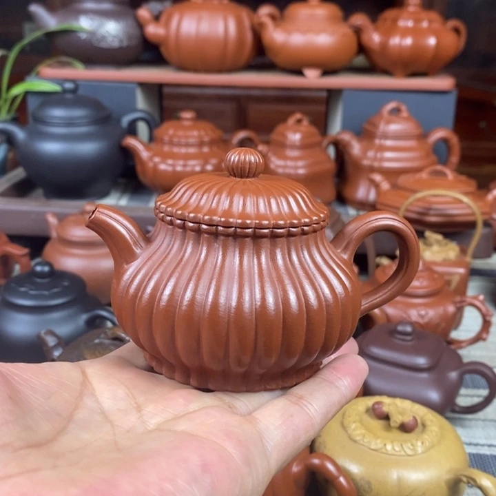 茶壶紫砂筋纹潘壶180cc原矿赵庄朱泥双十二特价
