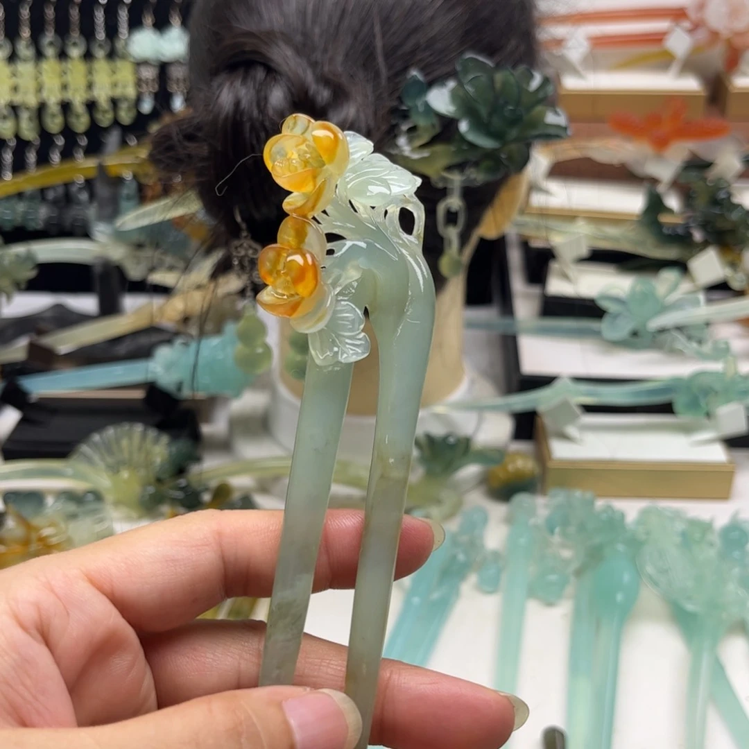 蛇纹石玉合金发簪