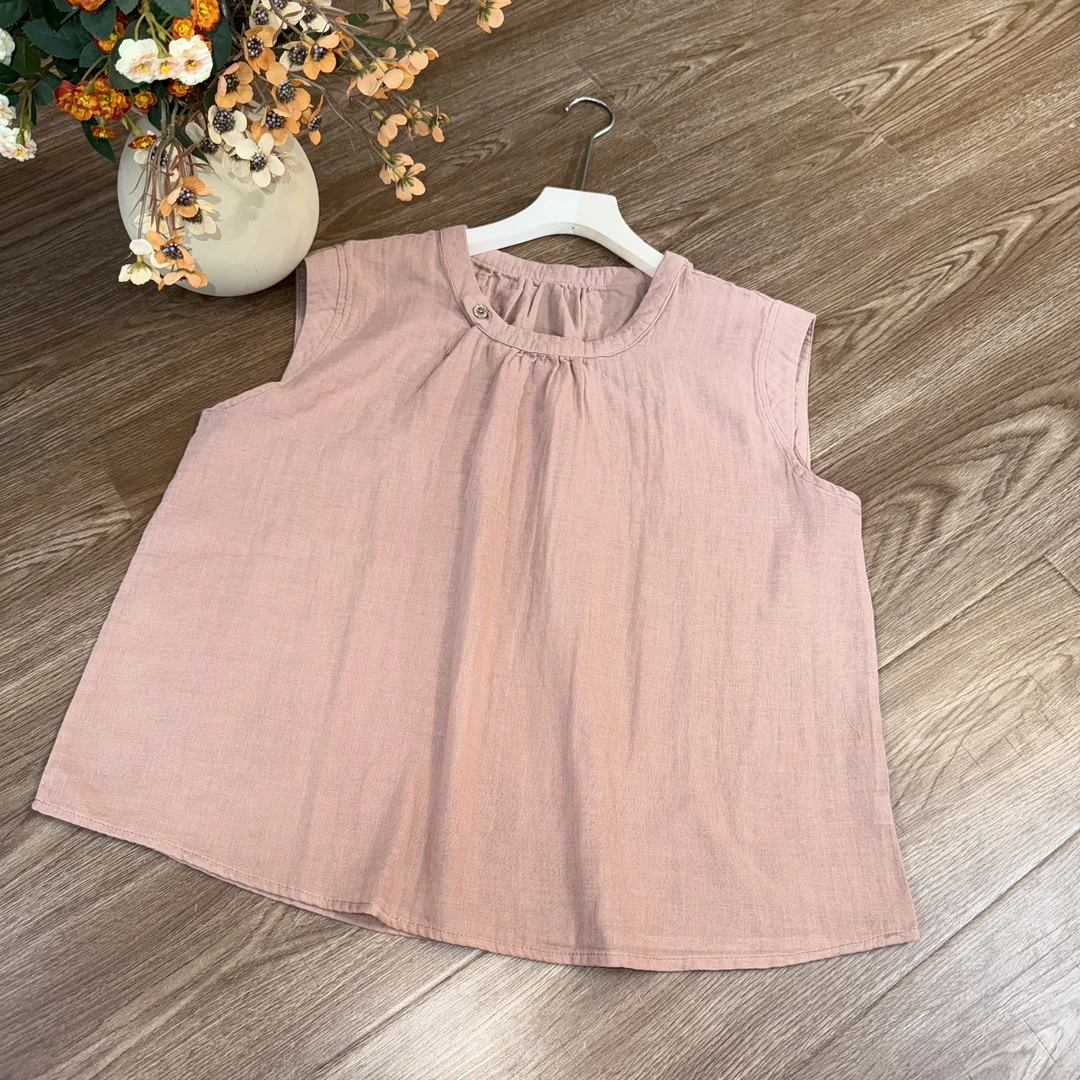 [婉兮]Z661宽松圆领小上衣夏季新中式新款休闲无袖时尚