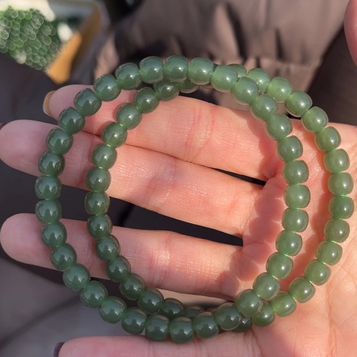 和田玉手串未镶嵌多样性发货拍一发一，卡6