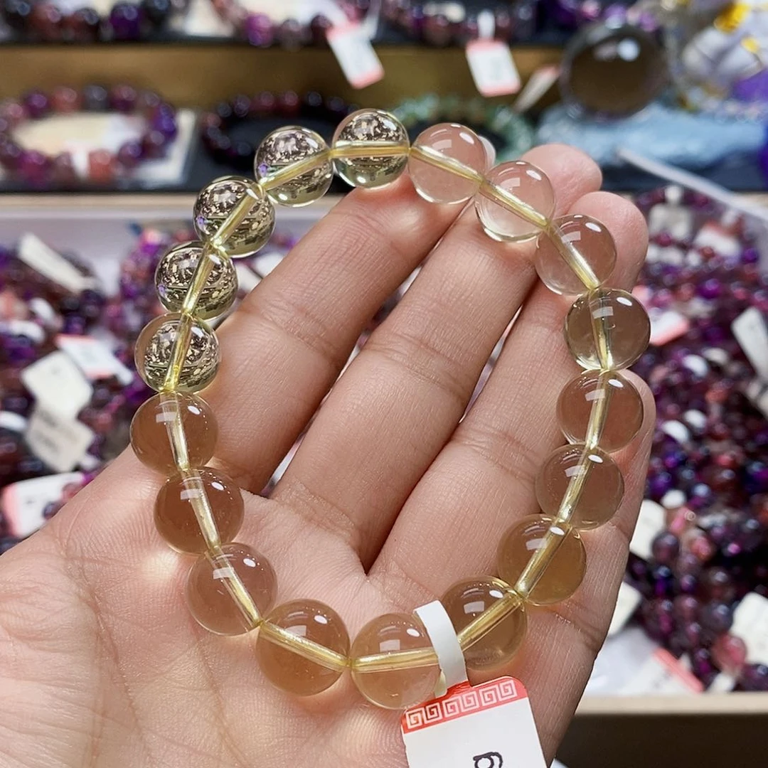 未镶嵌手链水晶全净体黄水晶11m+ H2017