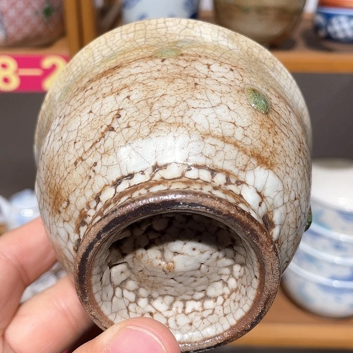 紫砂第82号，老粗陶手作志野釉大杯