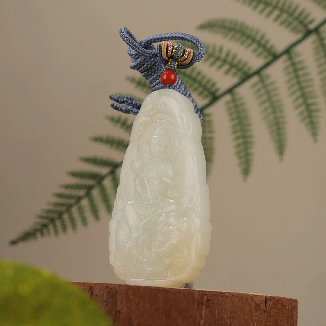 XW8321二十世纪和田玉普贤菩萨挂坠