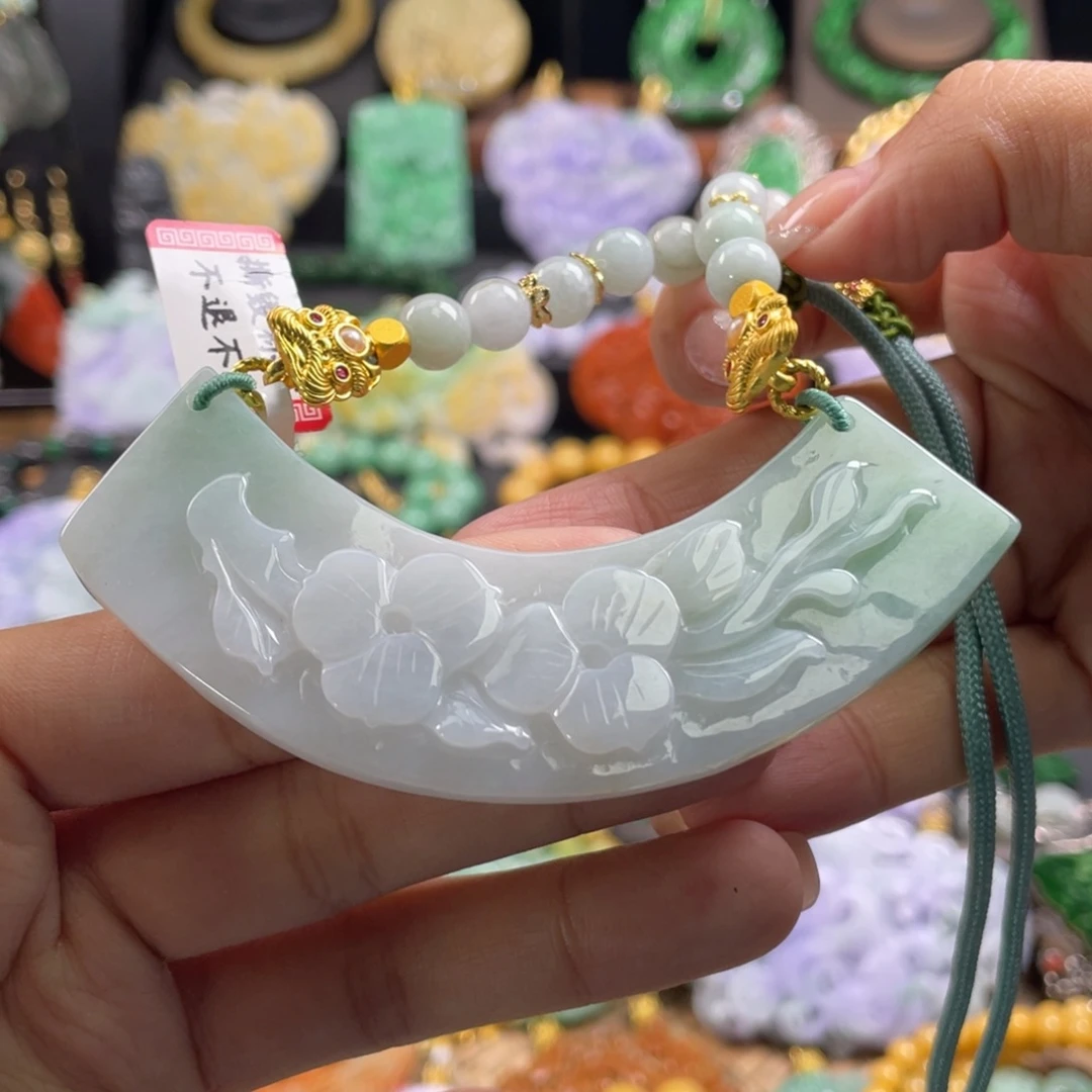 翡翠未镶嵌颈饰代编织